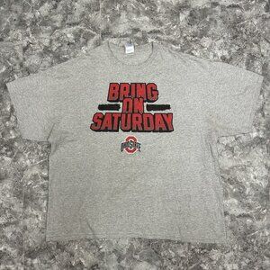 OHIO STATE Buckeyes "Bring On Saturday" Short Sleeve T-Shirt XXL Gray Football